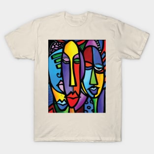 Abstract Face Colorful T-Shirt